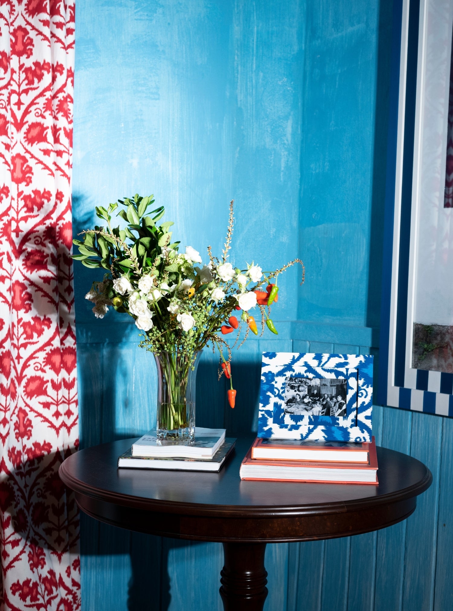 Picture-frame Blue Ikat
