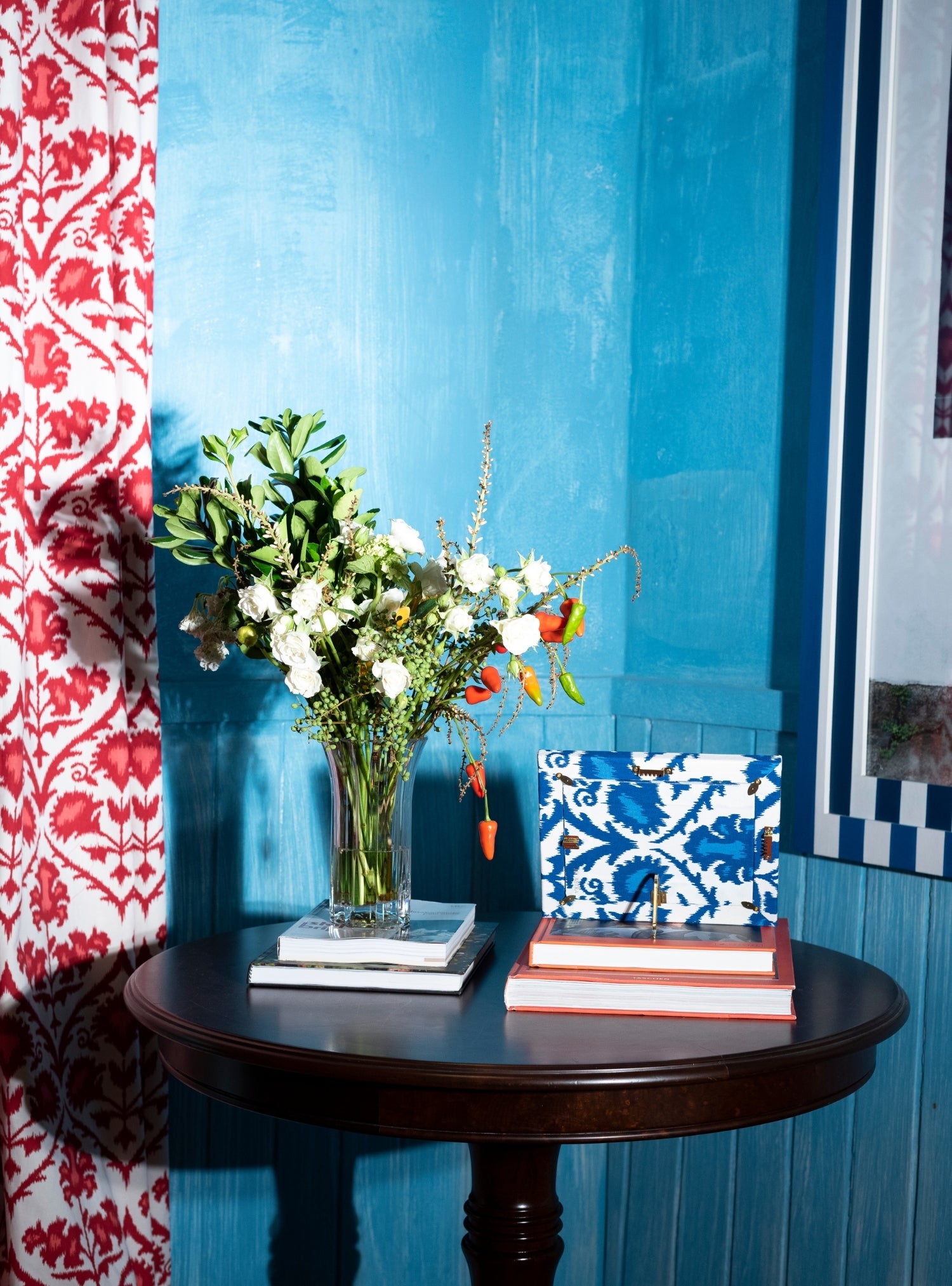 Picture-frame Blue Ikat