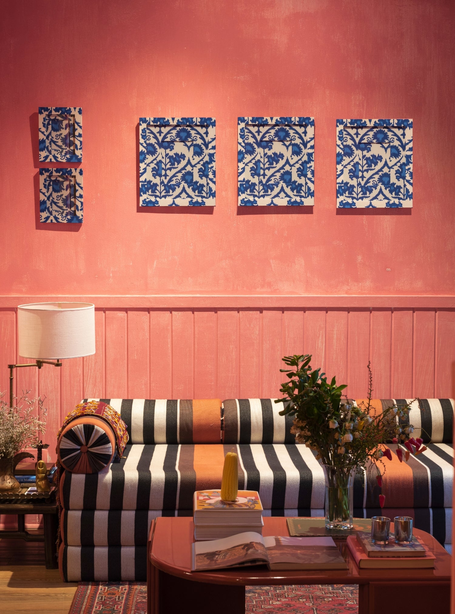 Composição Ikat Azul
