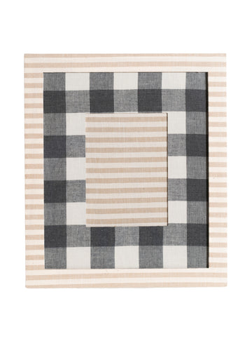 Marco de rayas beige