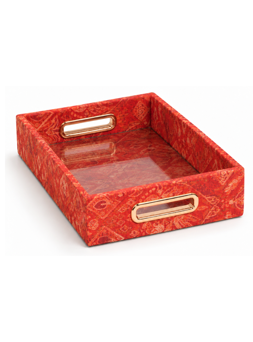 Bandeja Ikat Tropical Laranja Jacquard