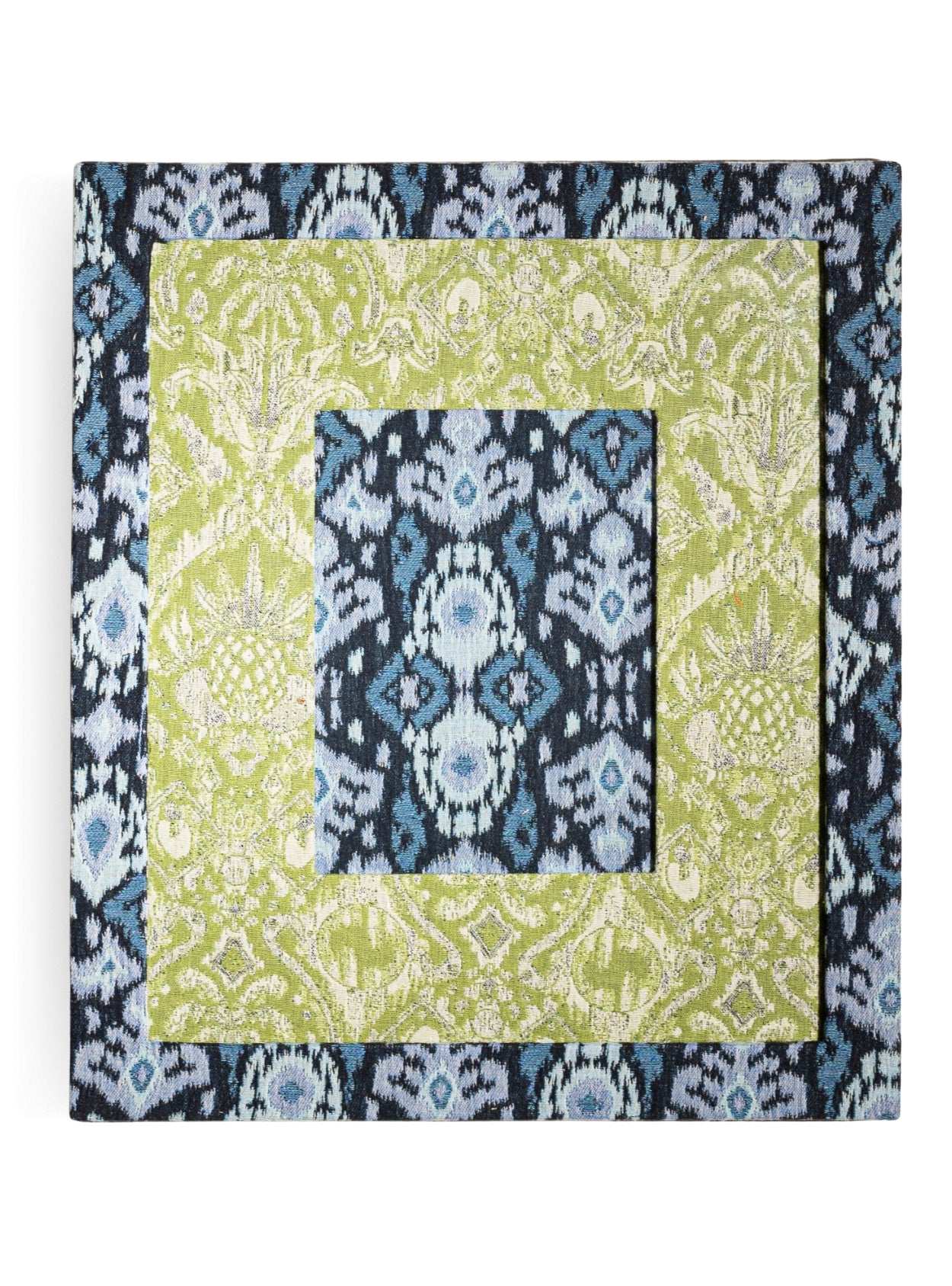 Moldura Ikat Azul Jacquard