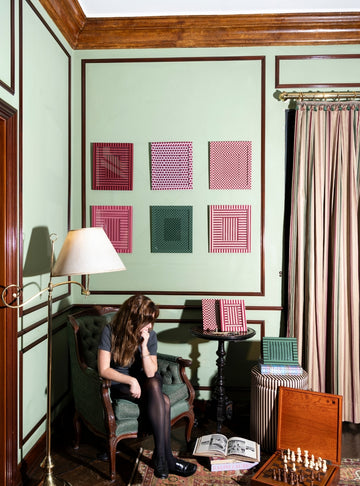 Moldura Xadrez Merlot & Ferrugem