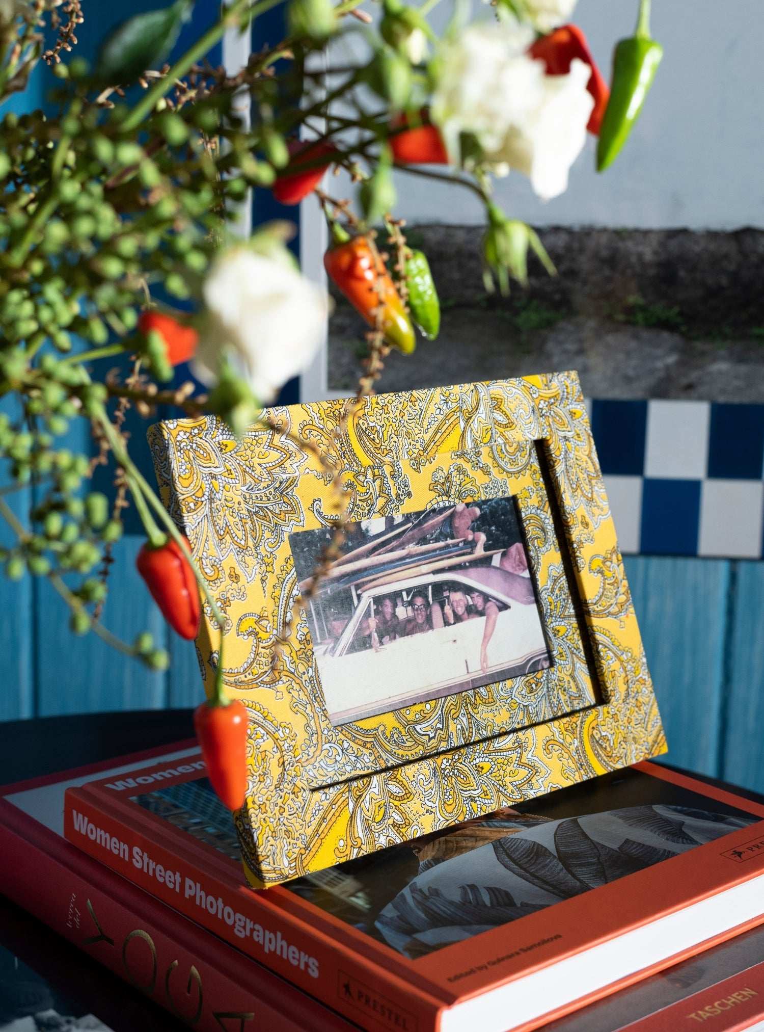 Porta-retrato Paisley Amarelo