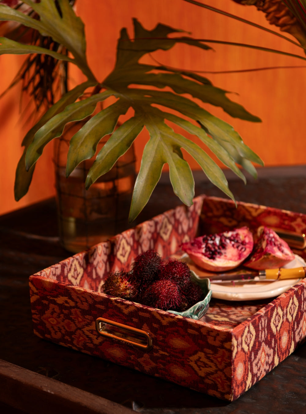 Bandeja Ikat Vermelho Jacquard