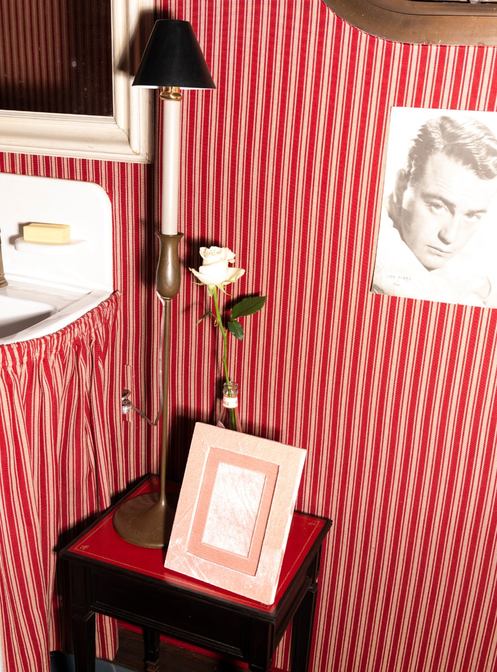 Porta-retrato Veludo Rosa-chá