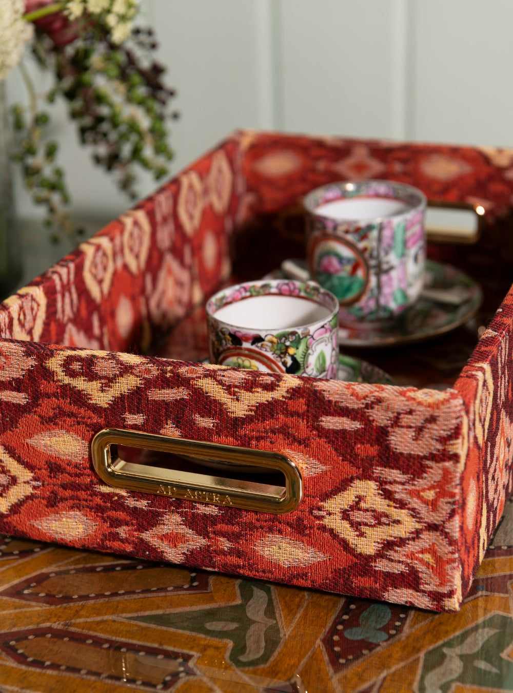 Bandeja Ikat Vermelho Jacquard