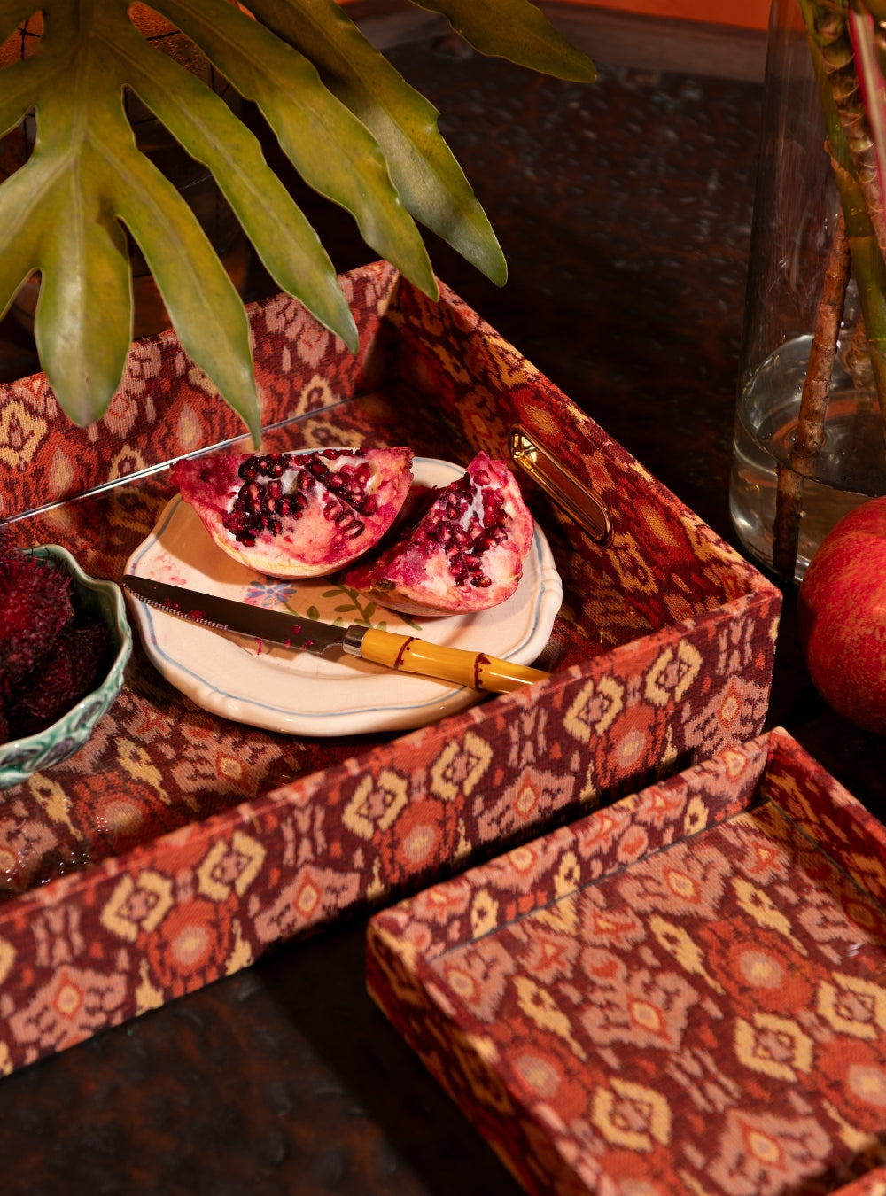 Bandeja Ikat Vermelho Jacquard