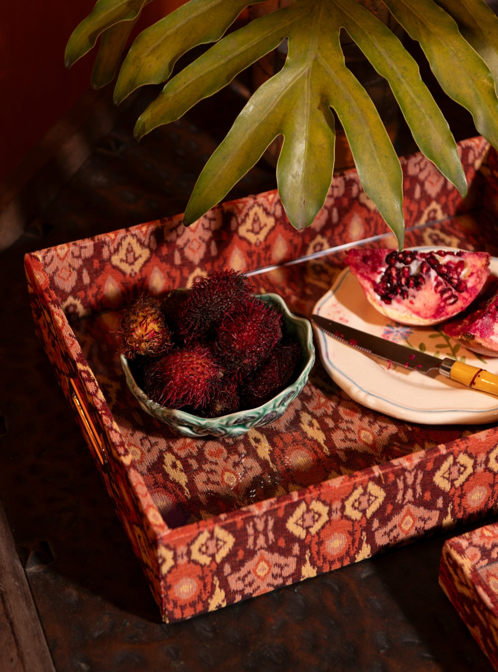 Bandeja Ikat Vermelho Jacquard