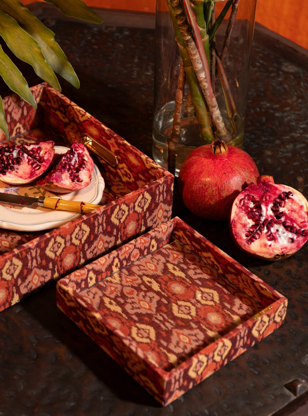 Bandeja Ikat Vermelho Jacquard