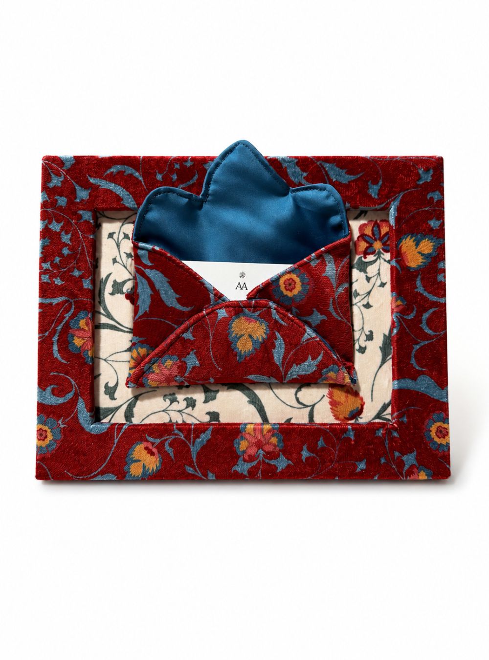 Porta-Envelope em tecido - Suzani Vermelho