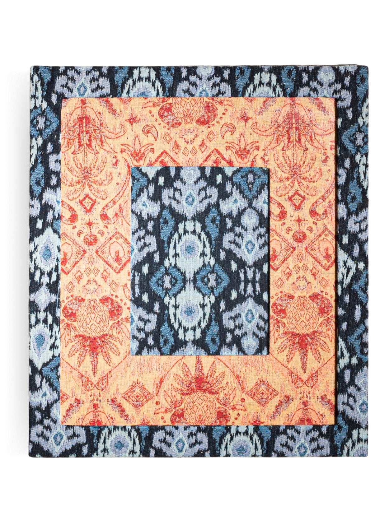 Moldura Ikat Azul Jacquard