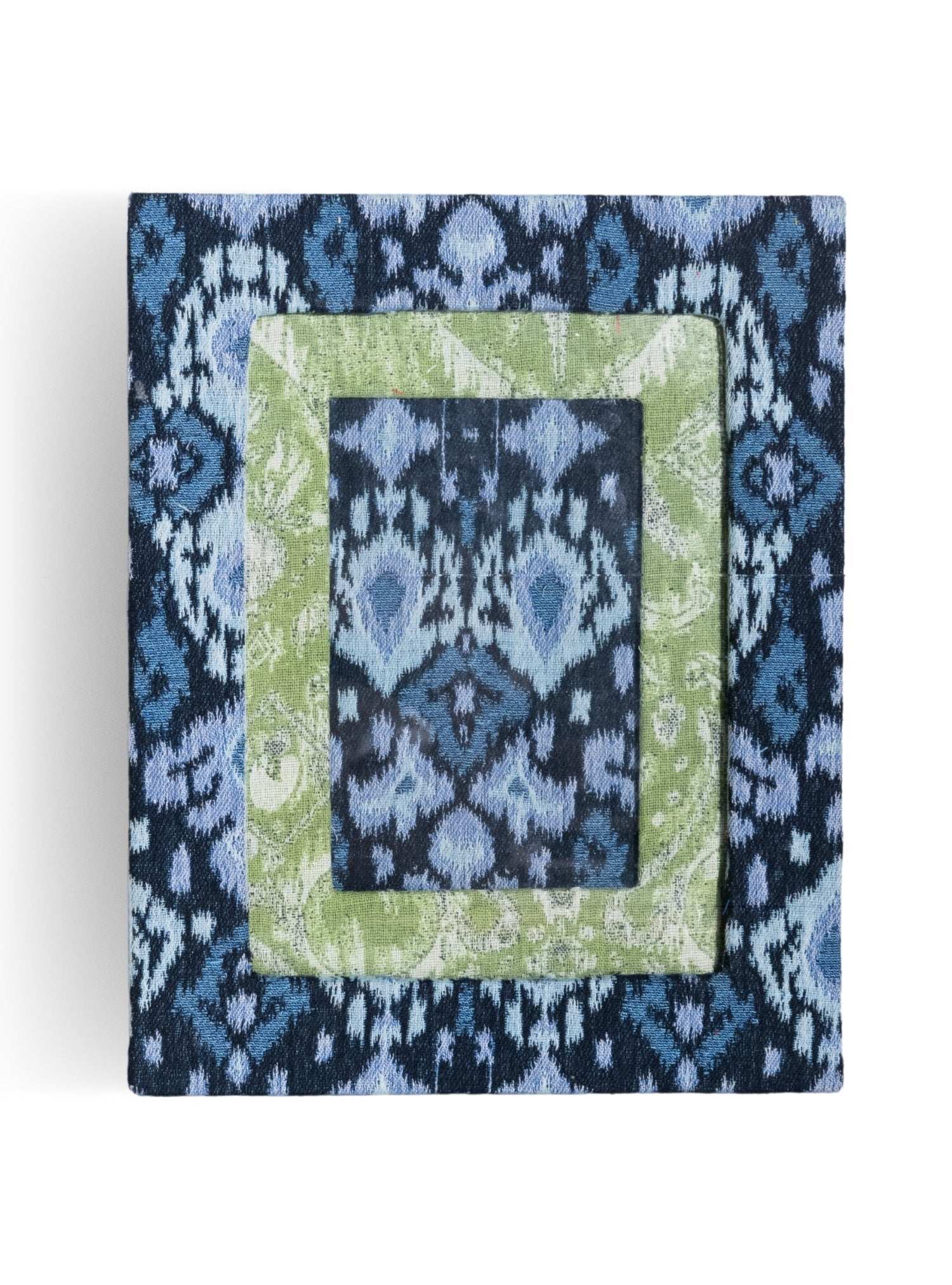 Porta-retrato Ikat Azul Jacquard