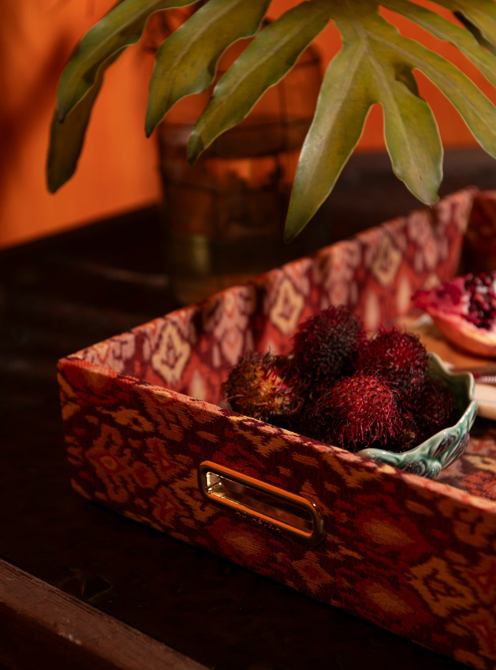 Bandeja Ikat Vermelho Jacquard