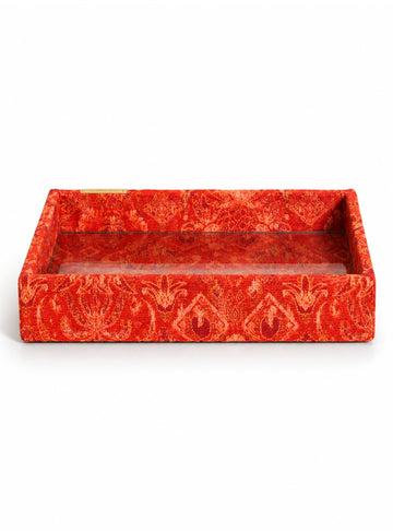 Bandeja Ikat Tropical Laranja Jacquard