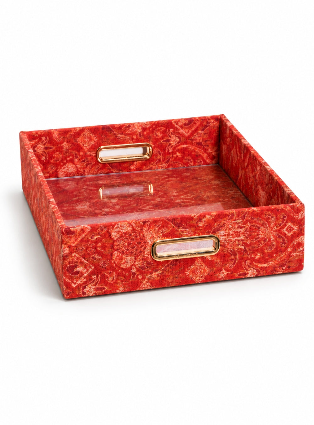 Bandeja Ikat Tropical Laranja Jacquard