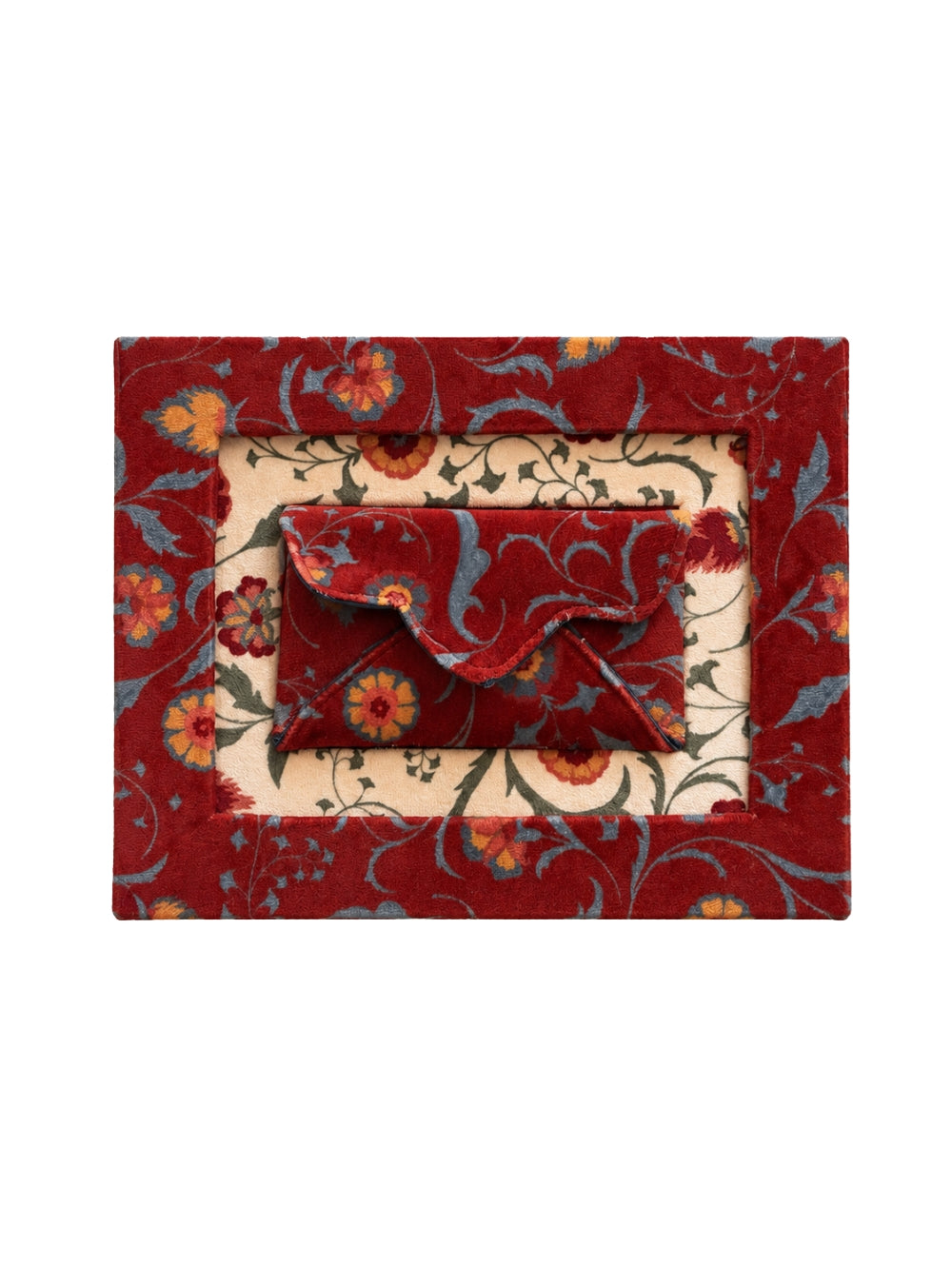 Porta-Envelope em tecido - Suzani Vermelho