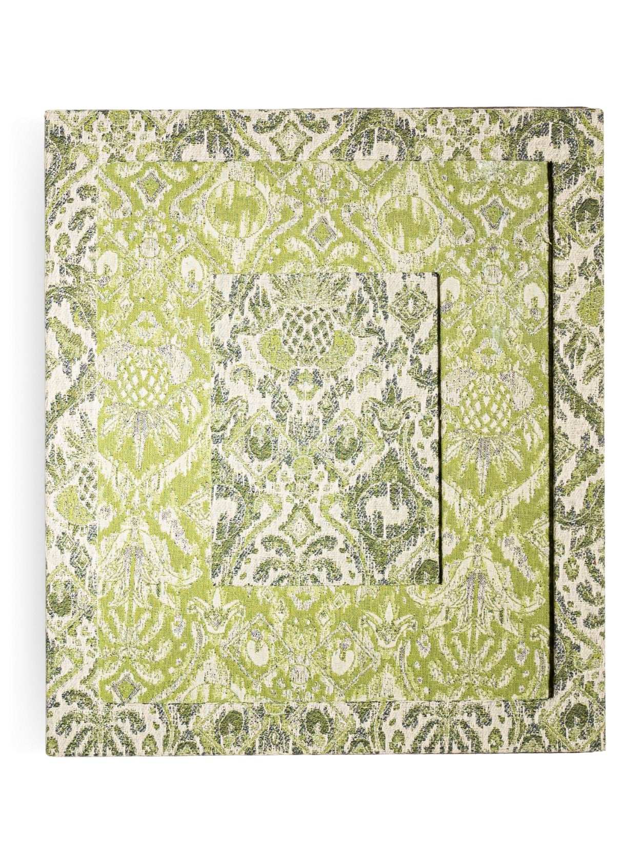 Moldura Ikat Tropical Verde Jacquard