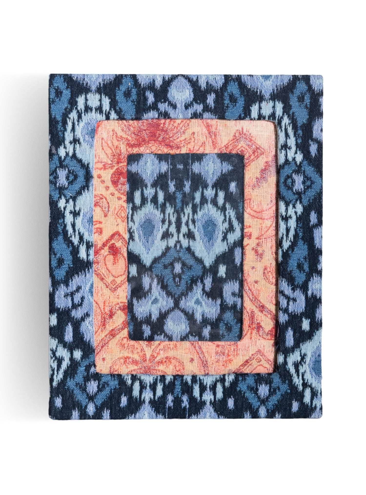 Porta-retrato Ikat Azul Jacquard
