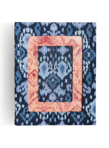 Porta-retrato Ikat Azul Jacquard