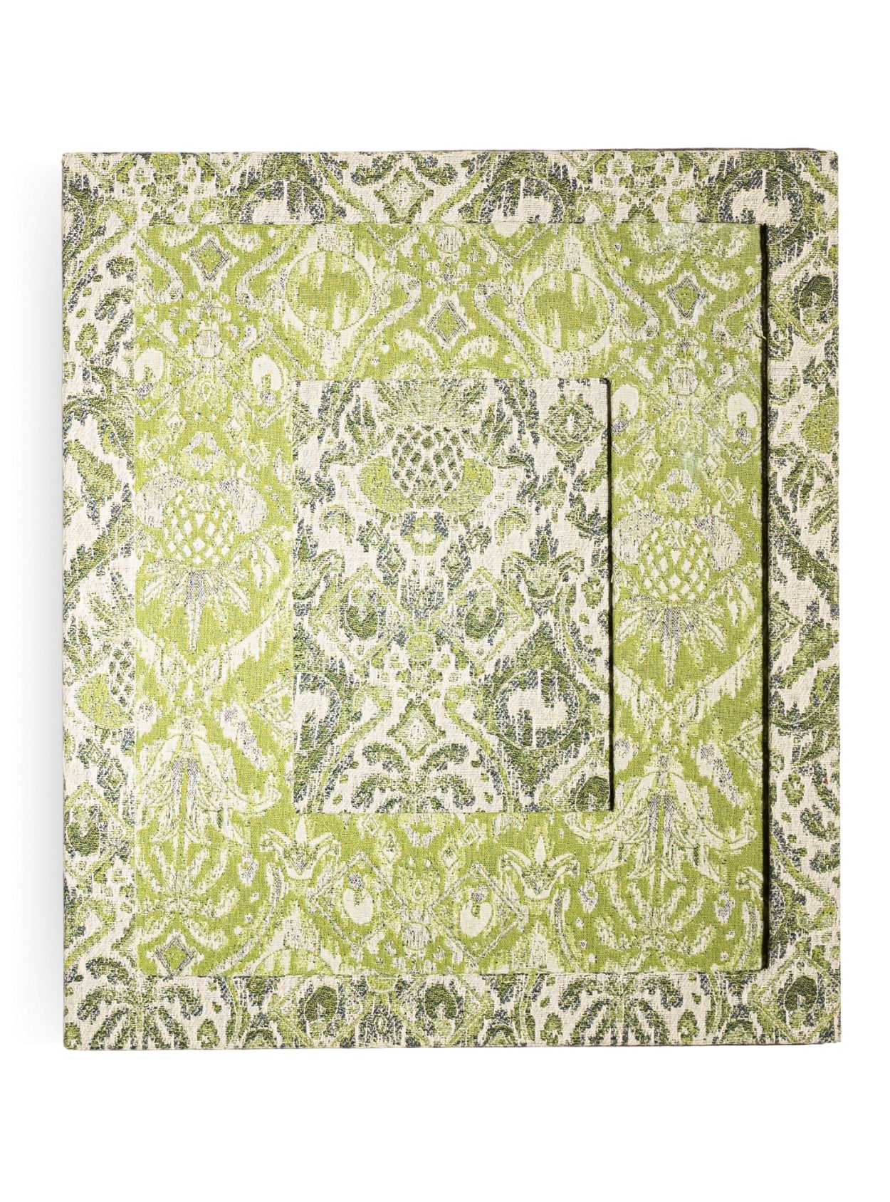 Moldura Ikat Tropical Verde Jacquard