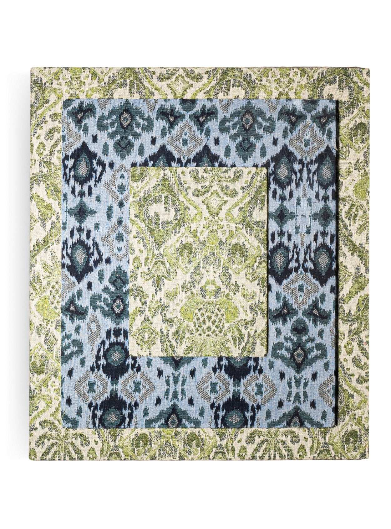 Moldura Ikat Tropical Verde Jacquard