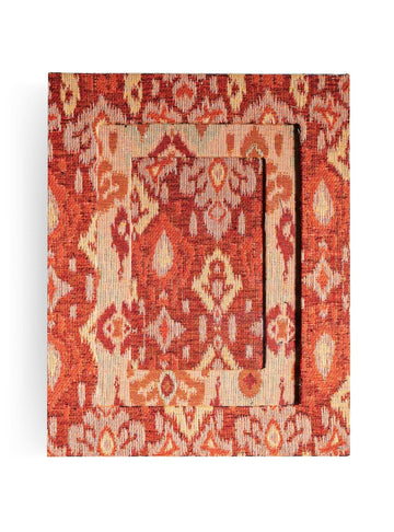 Porta-retrato Ikat Vermelho Jacquard