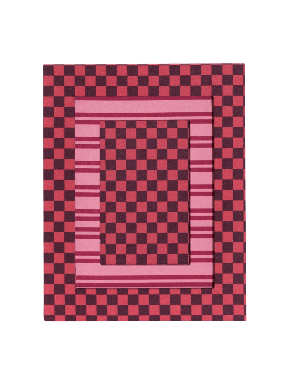 Porta-retrato Xadrez Merlot & Ferrugem