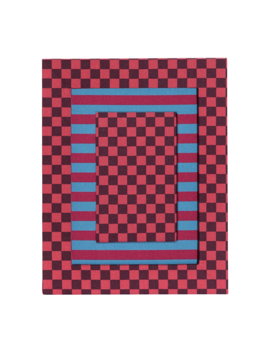 Porta-retrato Xadrez Merlot & Ferrugem