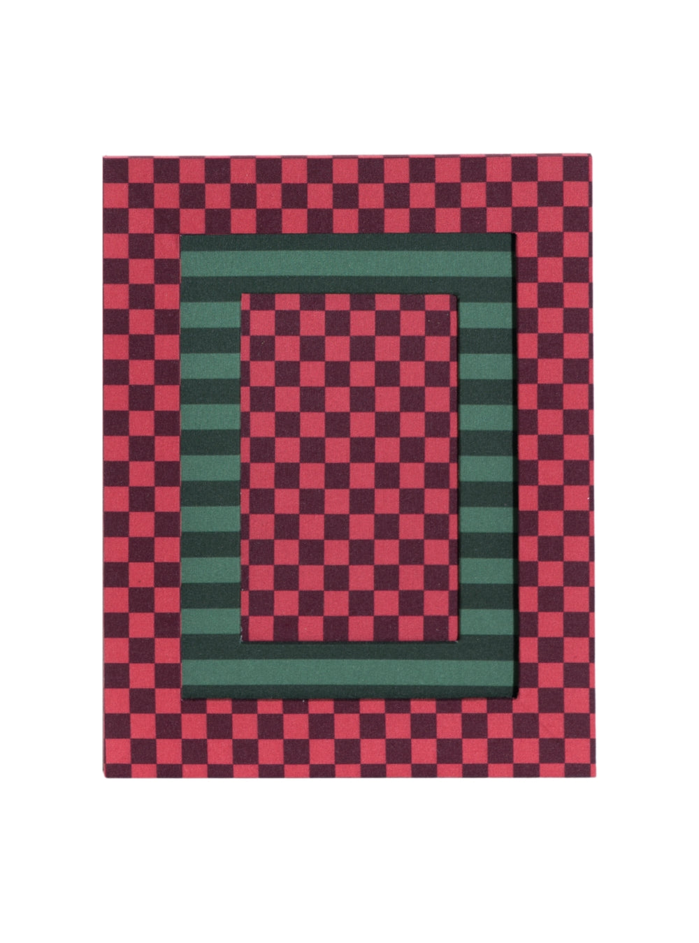 Porta-retrato Xadrez Merlot & Ferrugem
