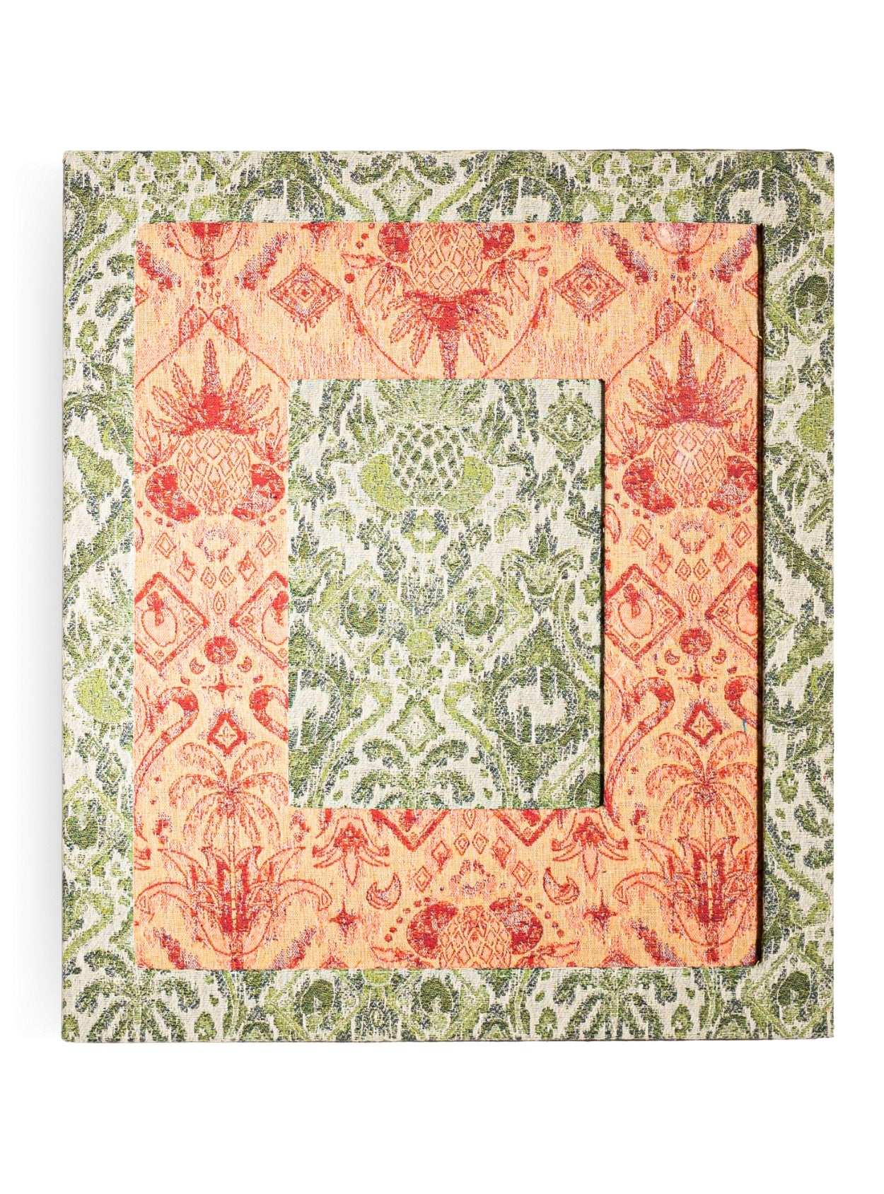 Moldura Ikat Tropical Verde Jacquard