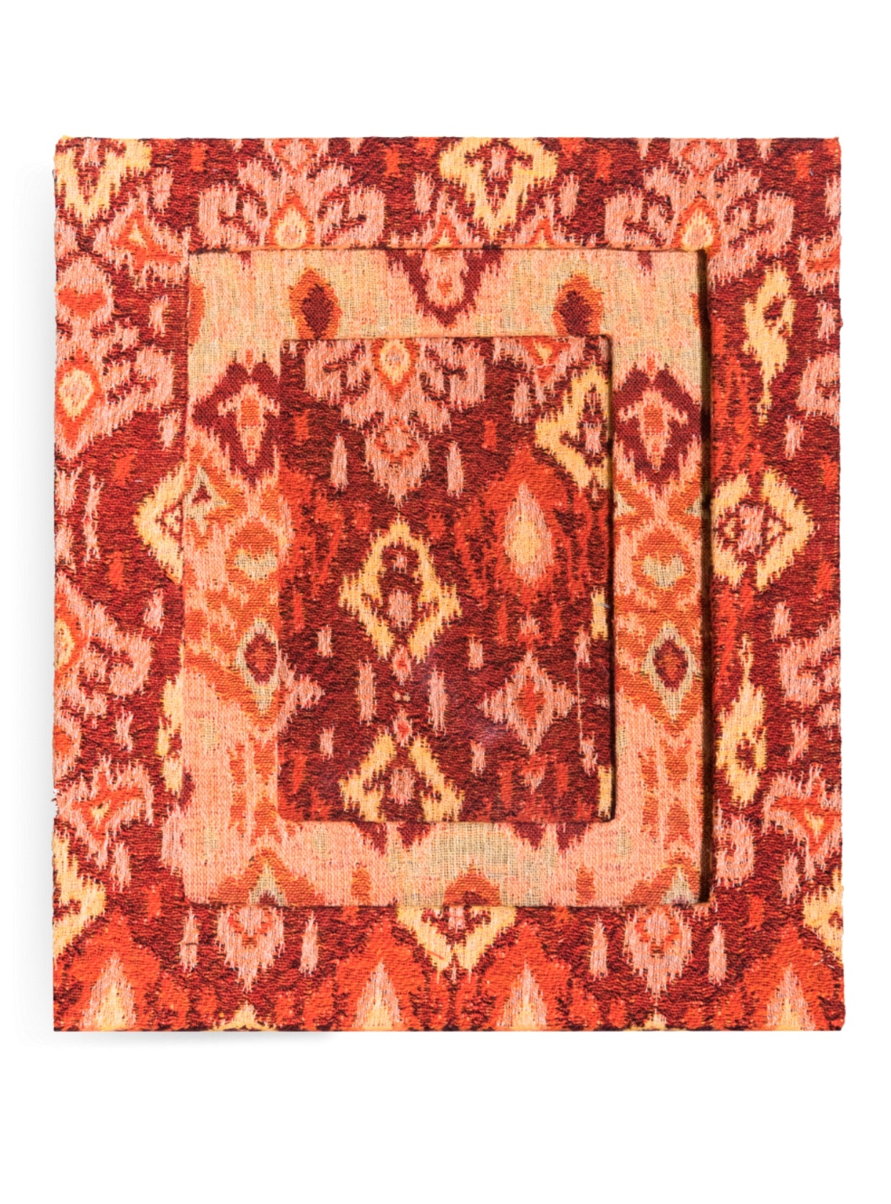 Moldura Ikat Vermelho Jacquard