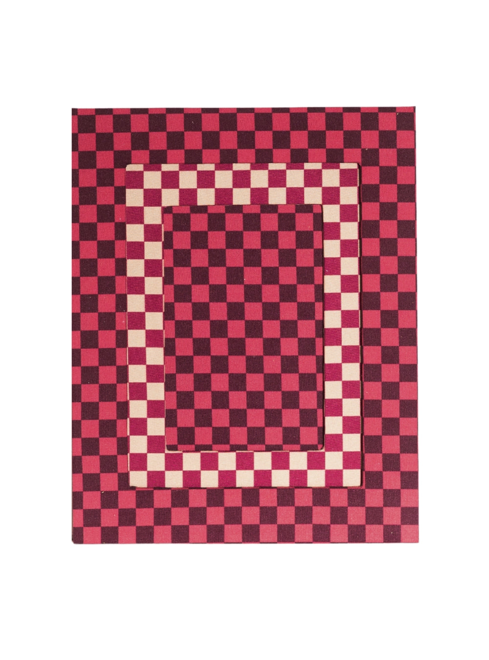 Porta-retrato Xadrez Merlot & Ferrugem
