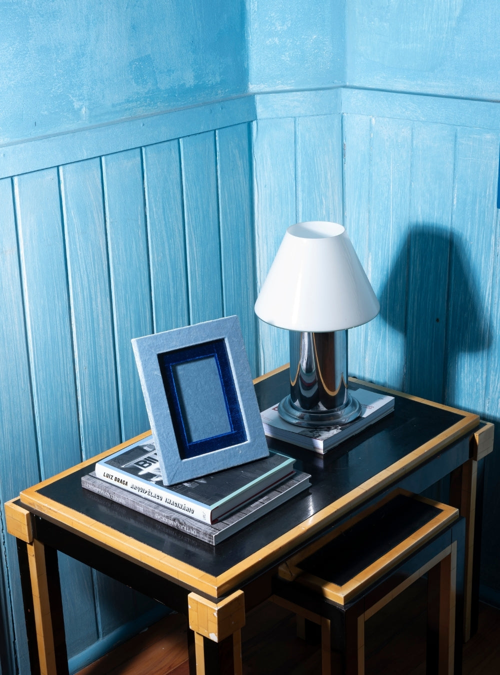 Porta-retrato Veludo Azul Claro