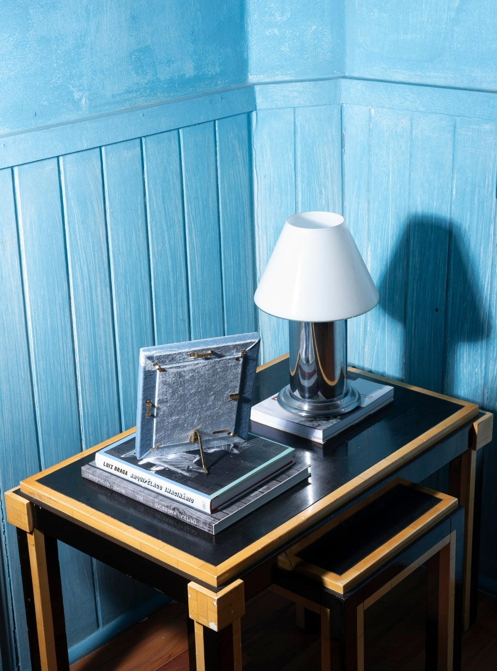 Porta-retrato Veludo Azul Claro