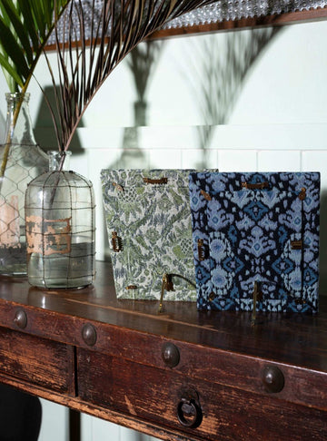 Porta-retrato Ikat Azul Jacquard