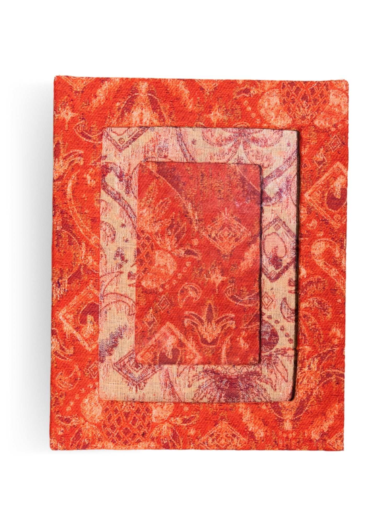 Porta-retrato Ikat Tropical Laranja Jacquard