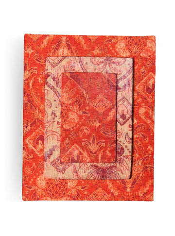 Porta-retrato Ikat Tropical Laranja Jacquard