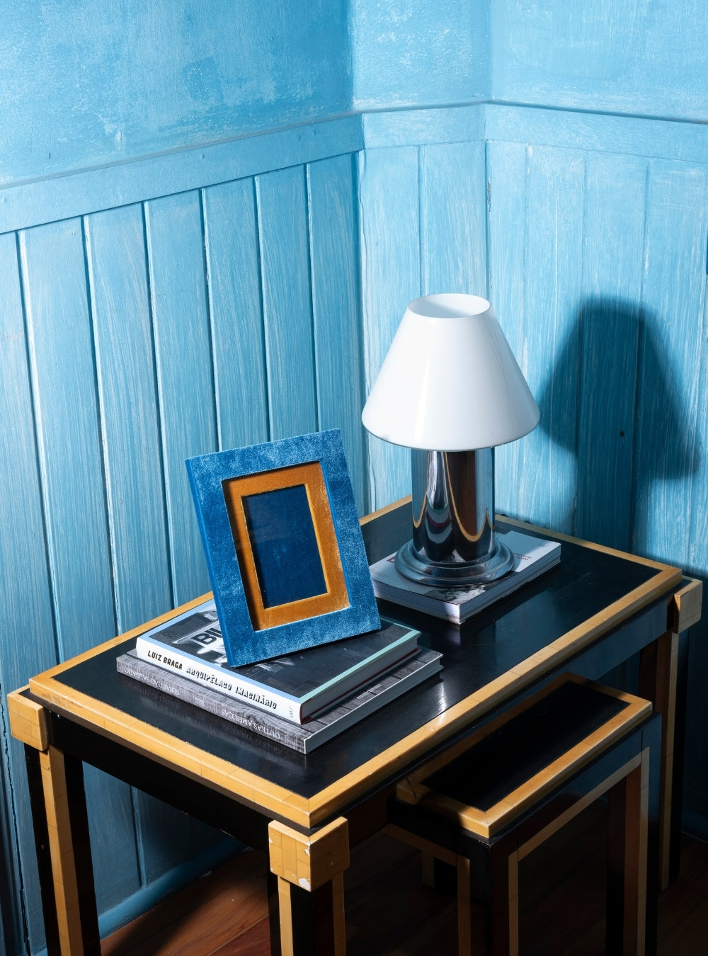 Porta-retrato Veludo Azul Mediterrâneo