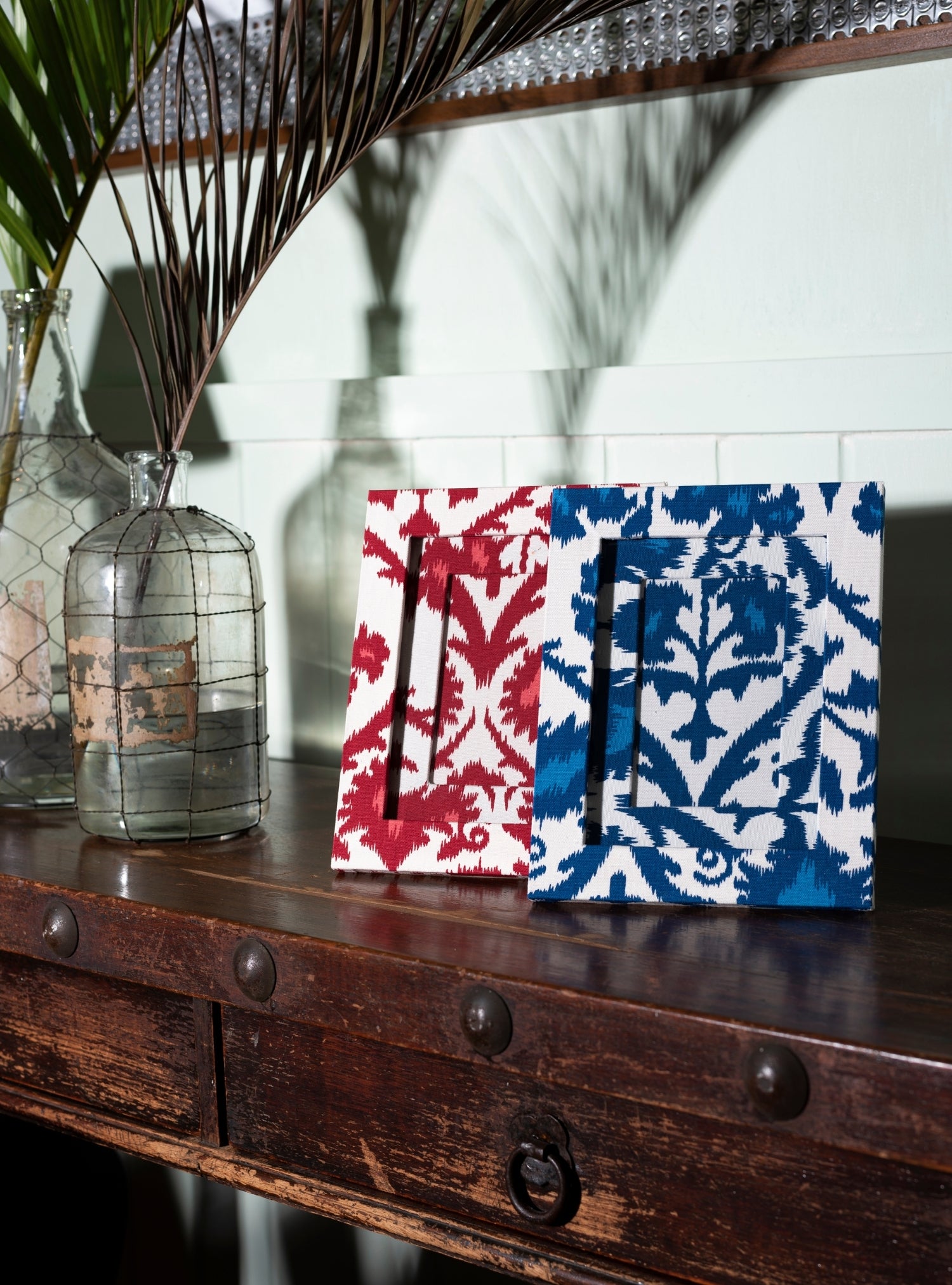 Picture-frame Blue Ikat