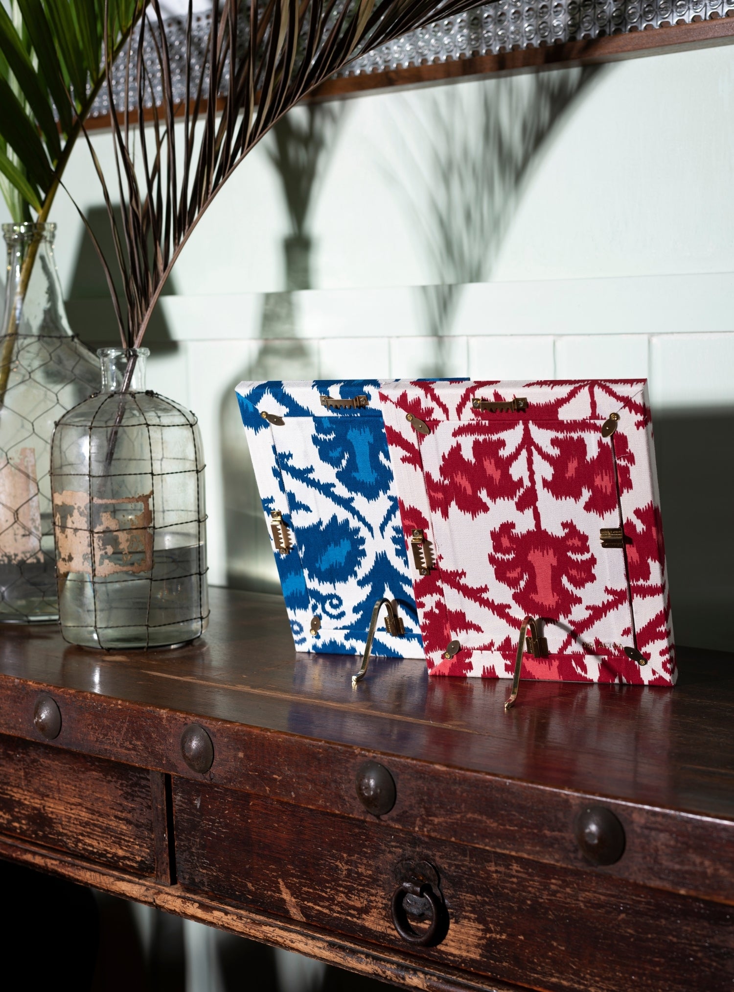 Picture-frame Blue Ikat