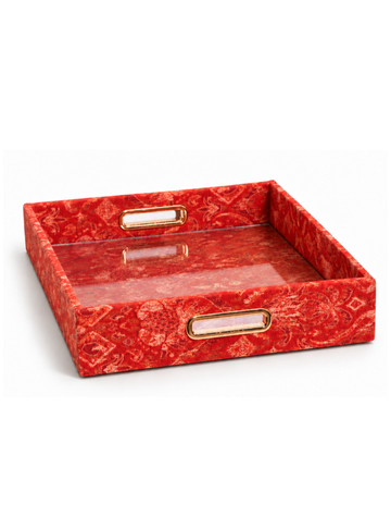 Bandeja Ikat Tropical Laranja Jacquard